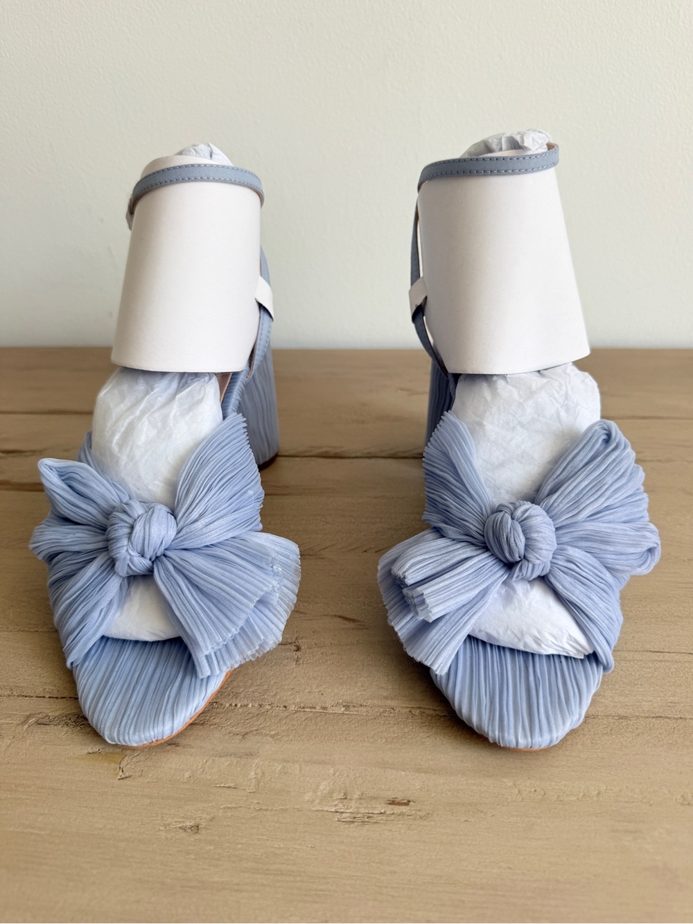 Loeffler Randall Camellia Blue Pleated Bow Heel - Picture 3 of 15